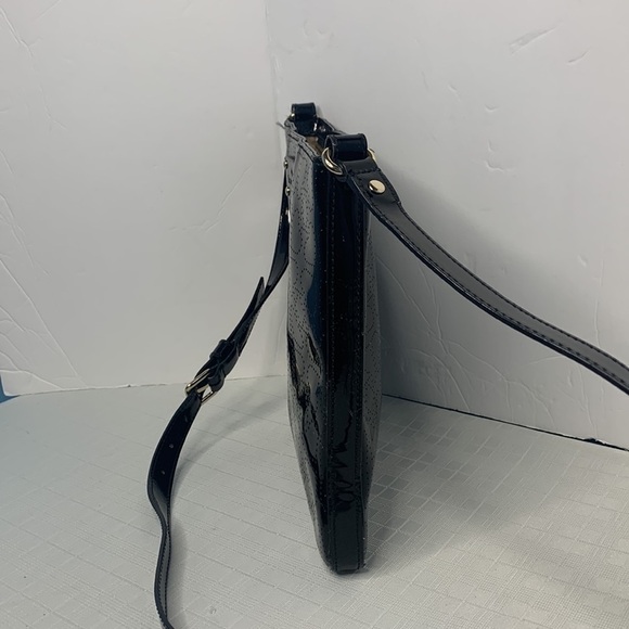 Kate Spade ♠️ 
Darby Metro Perforated Hearts Black Patent Leather Cross Body Bag - Picture 2 of 10